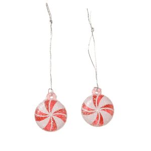 Miniature Sugared Peppermint Ornament 18mm