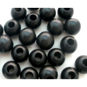 Macrame Craft Wood Beads 20Mm Black