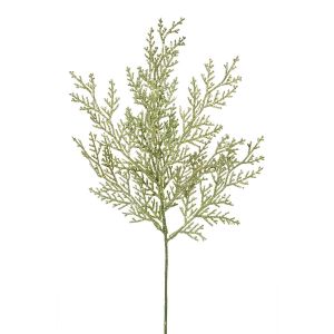 Green Christmas Pick Glitter Cyprus 8 Inches