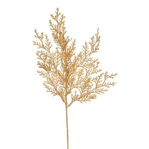 Christmas Floral Gold Christmas Pick Glitter Cyprus 8 Inches