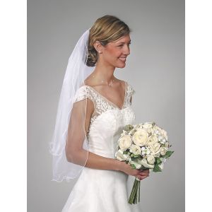 Curly Edge Veil With Comb Double Layer White 40 X 30 Inches