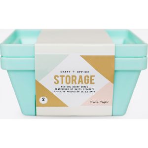 American Crafts Crate Paper Desktop Storage Nesting Berry Containers