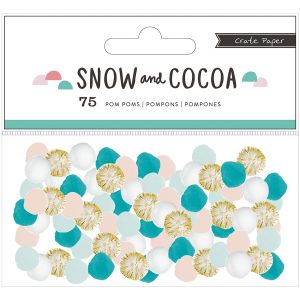American Crafts Crate Paper Snow And Cocoa Collection Pom Poms