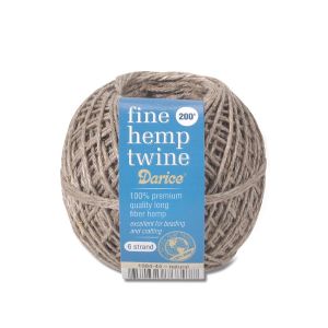 Darice Hemp Cord 6 Strand Fine Natural 200 feet Value Pack