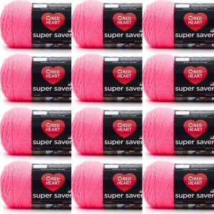 Spinrite Red Heart Super Saver Yarn Pretty n Pink 1 Pack of 12 Skein