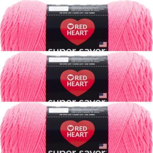 Spinrite Red Heart Super Saver Yarn Pretty n Pink 1 Pack of 3 Skein