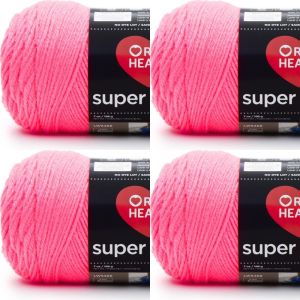 Spinrite Red Heart Super Saver Yarn Pretty n Pink 1 Pack of 4 Skein