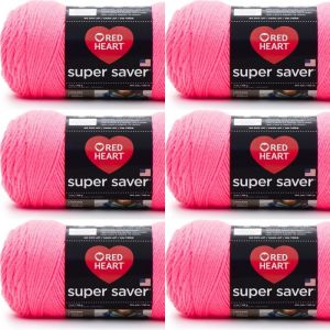 Spinrite Red Heart Super Saver Yarn Pretty n Pink 1 Pack of 6 Skein