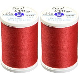 Spinrite Coats Dual Duty XP General Purpose Thread 125yd Atom Red 1 Pack of 2 Piece