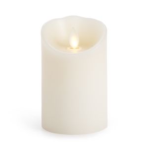 Flameless Candle Vanilla Scented Moving Flame Candle With Timer 4 Inch Ivory