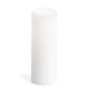 Flameless Candle Unscented White Wax 360 Pillar 8 Inch