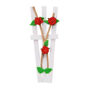 Miniature Red Rose Garden Trellis 4 Inches