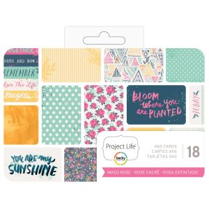 Project Life 4 X 6 Theme Cards Inked Rose