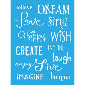 DecoArt??Americana Stencil Inspirational Words 6 x 8 Inches