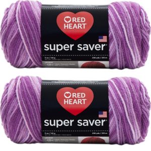 Spinrite Red Heart Super Saver Yarn Purple Tone 1 Pack of 2 Skein