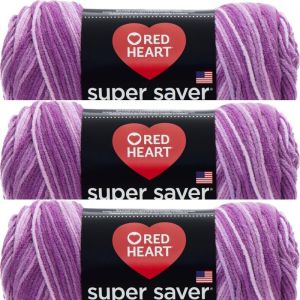 Spinrite Red Heart Super Saver Yarn Purple Tone 1 Pack of 3 Skein