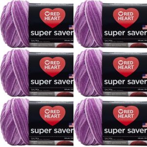 Spinrite Red Heart Super Saver Yarn Purple Tone 1 Pack of 6 Skein