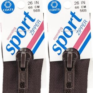 Spinrite Coats Sport Separating Zipper 26inch Brown 1 Pack of 2 Piece