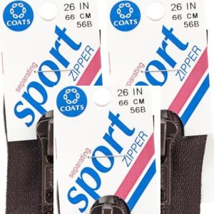 Spinrite Coats Sport Separating Zipper 26inch Brown 1 Pack of 3 Piece
