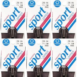 Spinrite Coats Sport Separating Zipper 28inch Brown 1 Pack of 6 Piece