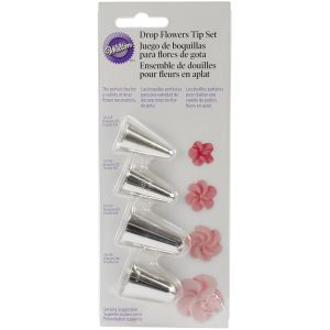 Wilton Decorating Tip Set 4 Per Pkg -Drop Flowers - #225 #190 #129 & #109