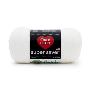 Spinrite Red Heart Super Saver Yarn White 1 Pack of 9 Skein