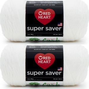 Spinrite Red Heart Super Saver Yarn White 1 Pack of 2 Skein