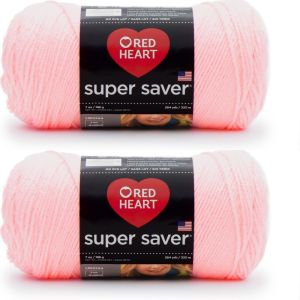 Spinrite Red Heart Super Saver Yarn Petal Pink 1 Pack of 2 Skein