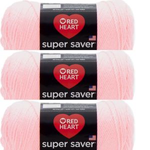 Spinrite Red Heart Super Saver Yarn Petal Pink 1 Pack of 3 Skein