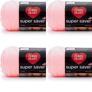 Spinrite Red Heart Super Saver Yarn Petal Pink 1 Pack of 4 Skein