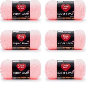 Spinrite Red Heart Super Saver Yarn Petal Pink 1 Pack of 6 Skein