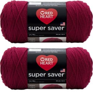 Spinrite Red Heart Super Saver Yarn Burgundy 1 Pack of 2 Skein
