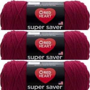 Spinrite Red Heart Super Saver Yarn Burgundy 1 Pack of 3 Skein
