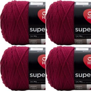 Spinrite Red Heart Super Saver Yarn Burgundy 1 Pack of 4 Skein