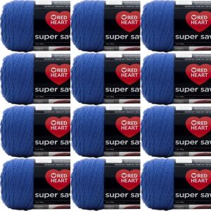 Spinrite Red Heart Super Saver Yarn Royal 1 Pack of 12 Skein