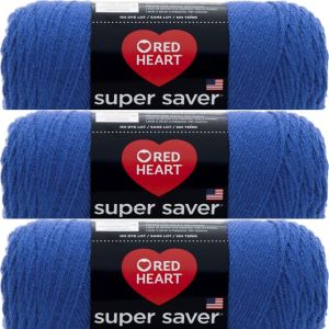 Red Heart Super Saver Yarn Royal 1 Pack of 3 Skein