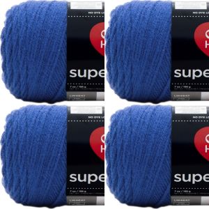 Spinrite Red Heart Super Saver Yarn Royal 1 Pack of 4 Skein