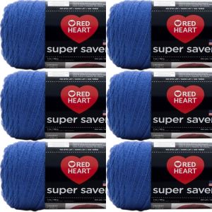Spinrite Red Heart Super Saver Yarn Royal 1 Pack of 6 Skein