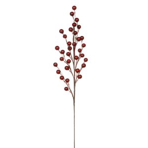 Darice Christmas Floral Shimmer Red Pearl Spray 35 pearls