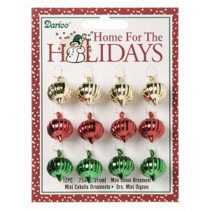 Ornament Mini Onion Shape Assorted Colors 0.75 Inch