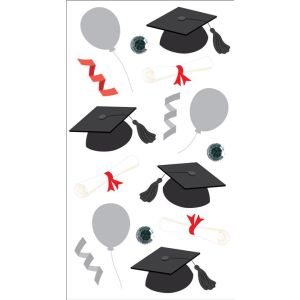 Jolees Boutique 3D Stickers Vellum Graduation Caps