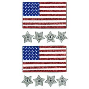 Jolees Boutique 3D Stickers Glitter Flags And Stars