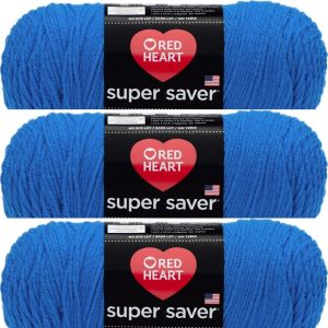 Spinrite Red Heart Super Saver Yarn Blue 1 Pack of 3 Skein