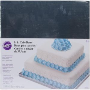 Wilton Silver Square Cake Platters, 2 Count - 14 Inch
