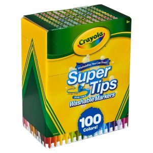 Crayola Super Tips Washable Markers 100 Per Pkg Assorted Colors 1 Pack of 2 Piece