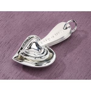 Darice Measure of Love Favor Heart Measuring Spoon Set Silver