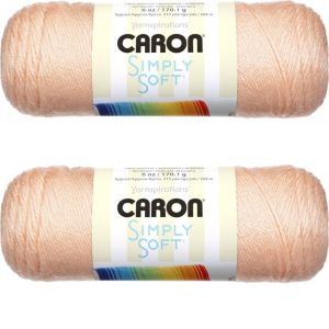 Spinrite Caron Simply Soft Solids Yarn Light Country Peach 1 Pack of 2 Skein