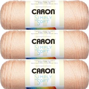 Spinrite Caron Simply Soft Solids Yarn Light Country Peach 1 Pack of 3 Skein