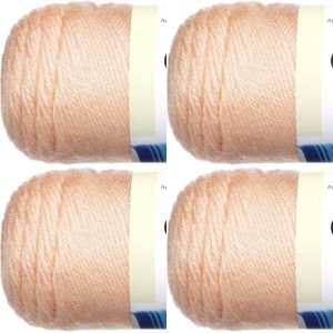 Spinrite Caron Simply Soft Solids Yarn Light Country Peach 1 Pack of 4 Skein