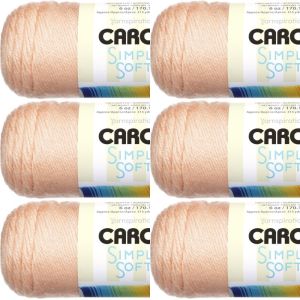 Spinrite Caron Simply Soft Solids Yarn Light Country Peach 1 Pack of 6 Skein
